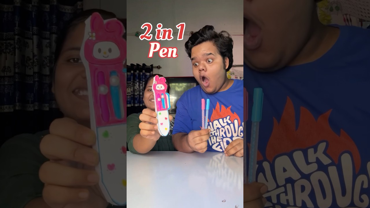 My Sister Vs Me : Who will make the best 2 in 1 pen #shorts