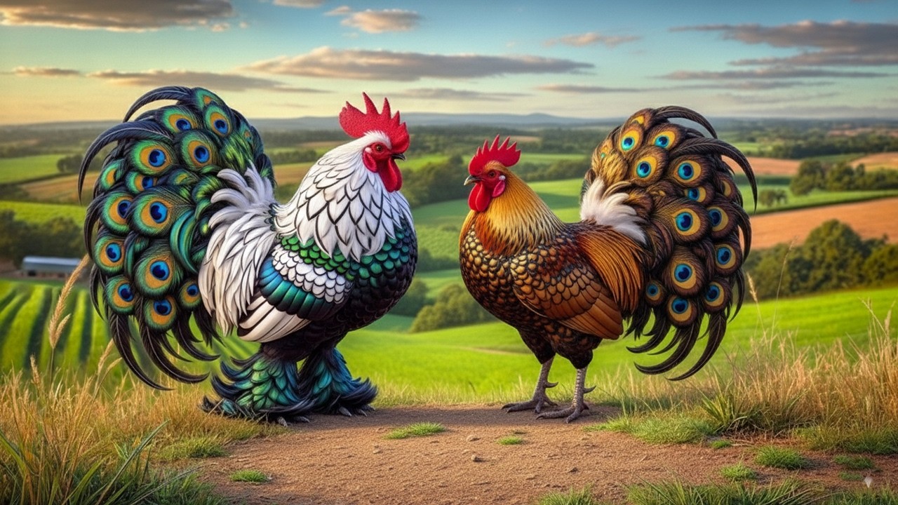 Peacock Feather Roosters – The Most Beautiful Chickens in the World! 🦚🐓