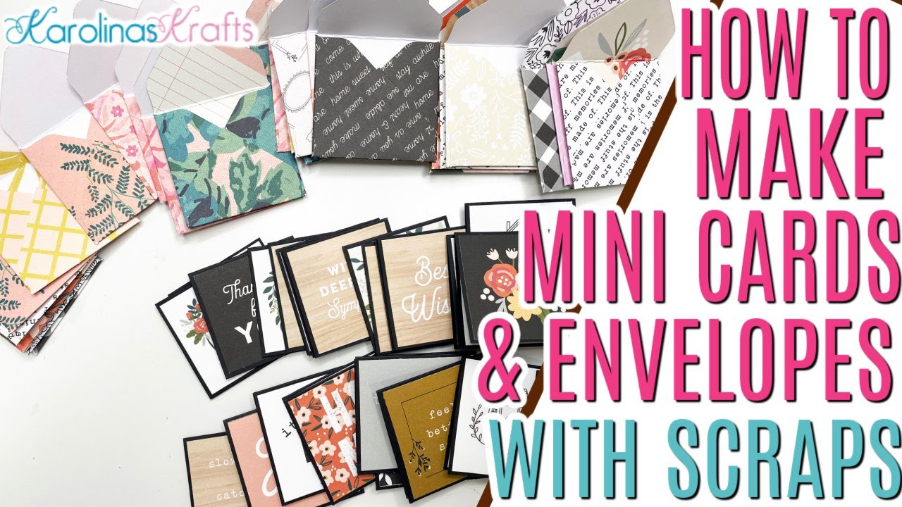 How to make Mini Cards and Envelopes for 2x2 Cards, GREAT WAY TO USE UP BLACK CARDSTOCK SCRAPS