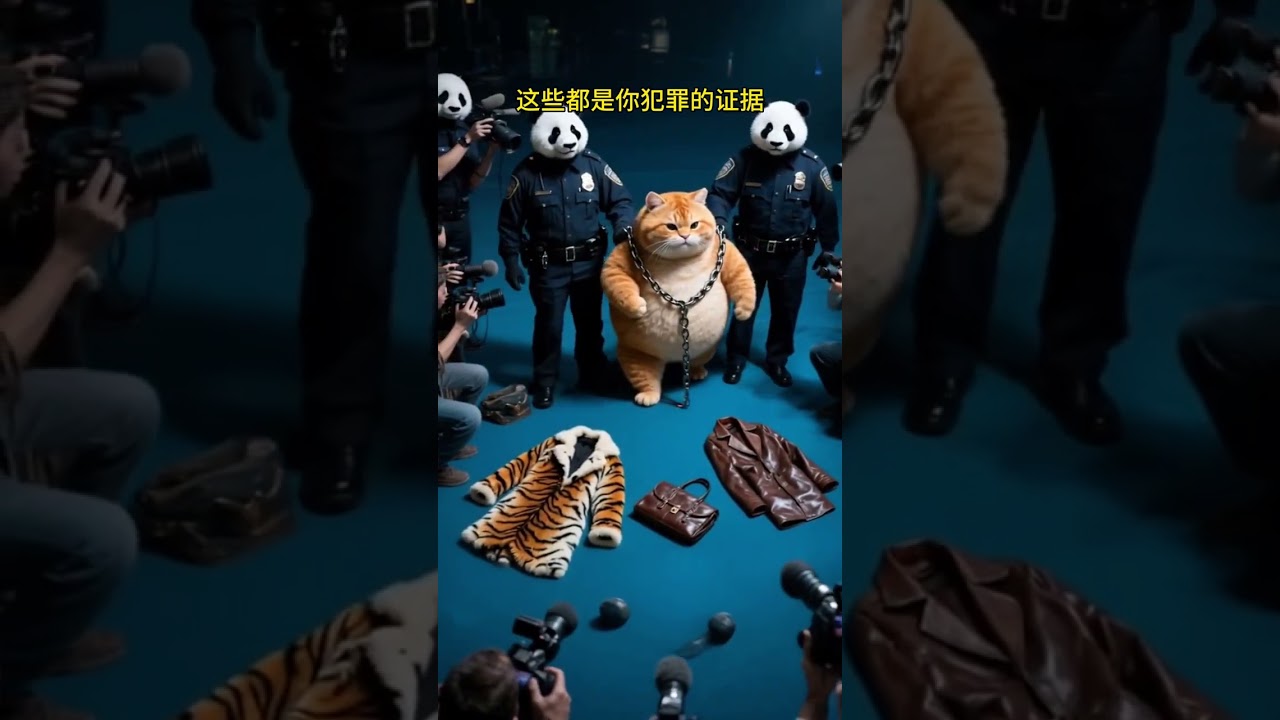 Fat Orange Cat was arrested and sent to jail #cat #aicat #fatcat #orangecat #cat2025 #animals