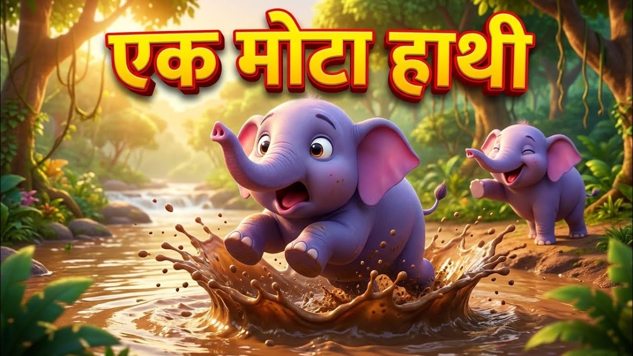 Ek Mota Hathi एक मोटा हाथी | Hindi Rhymes For Kids | Ek Mota Hathi Hindi Rhymes