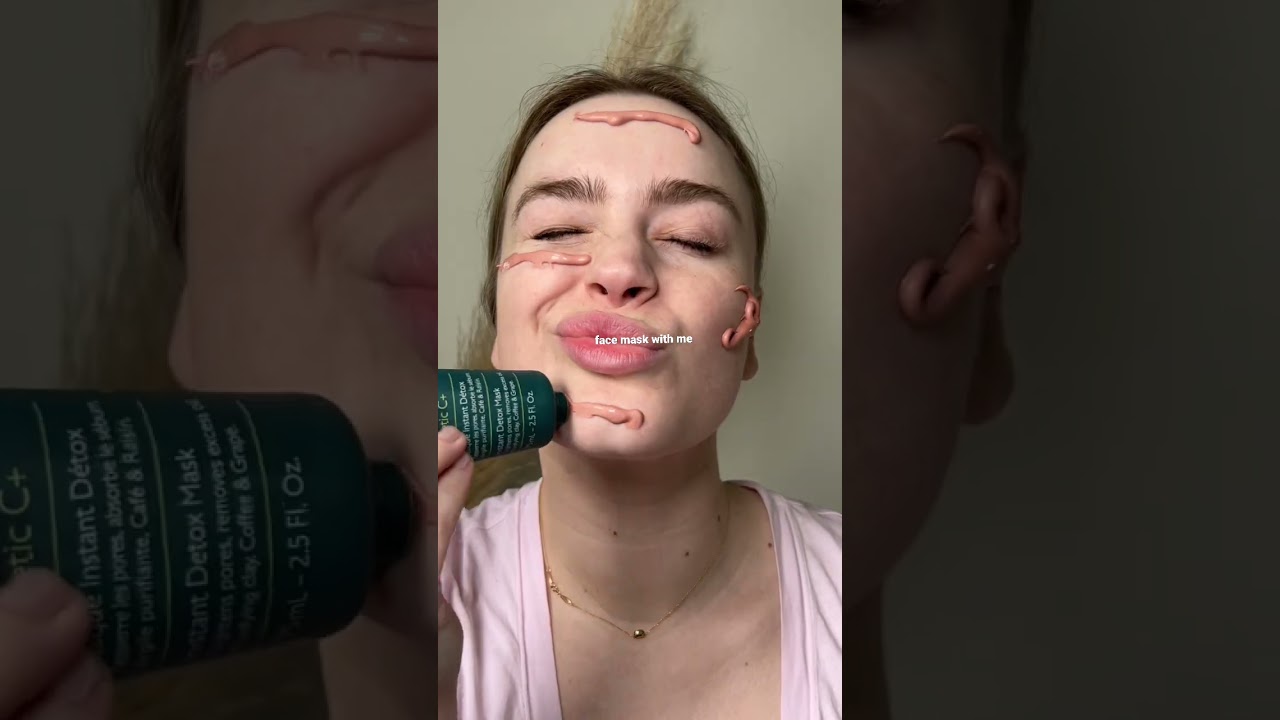 Caudalie detox mask! #grwm #cleanbeauty #skincareroutine
