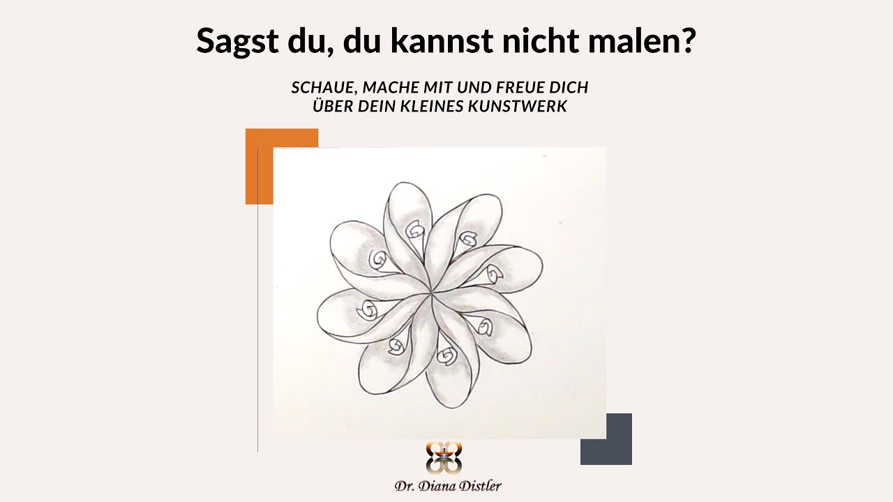 Muster Mandala Blume zeichnen für Anfänger.