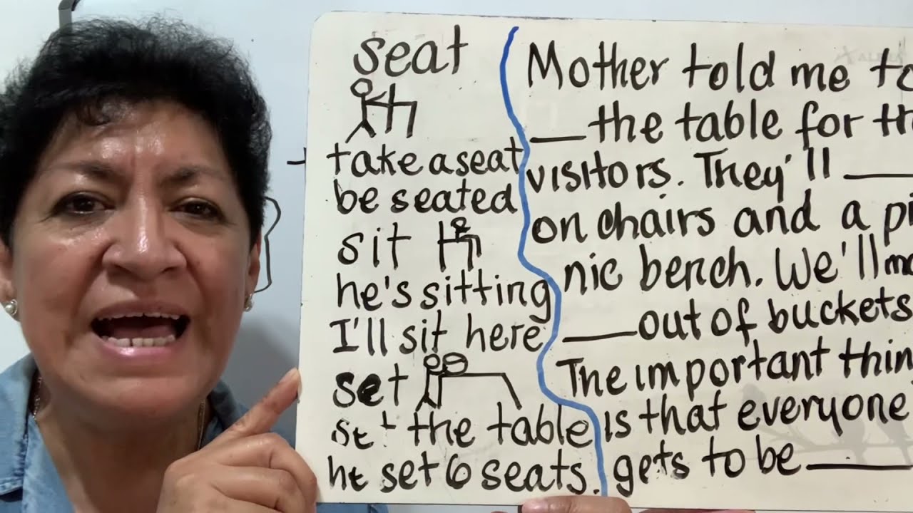 Clase 140 idioms & Confusing verbs: Seat, sit, set