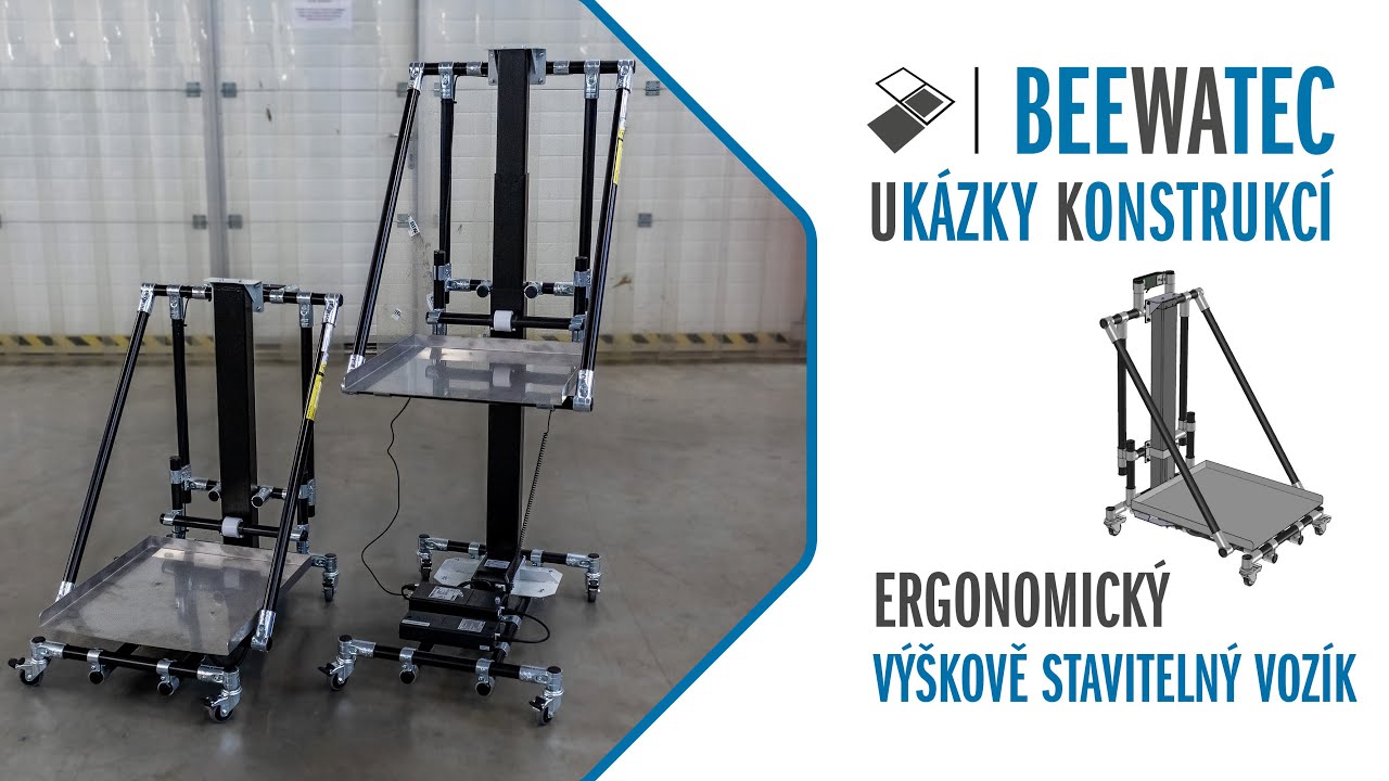 BEEWATEC ERGONOMICS - Ergonomický výškově stavitelný vozík | Ergonomic height adjustable cart