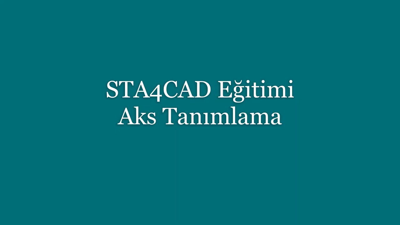 STA4CAD Eğitimi 1 Aks Tanımlama