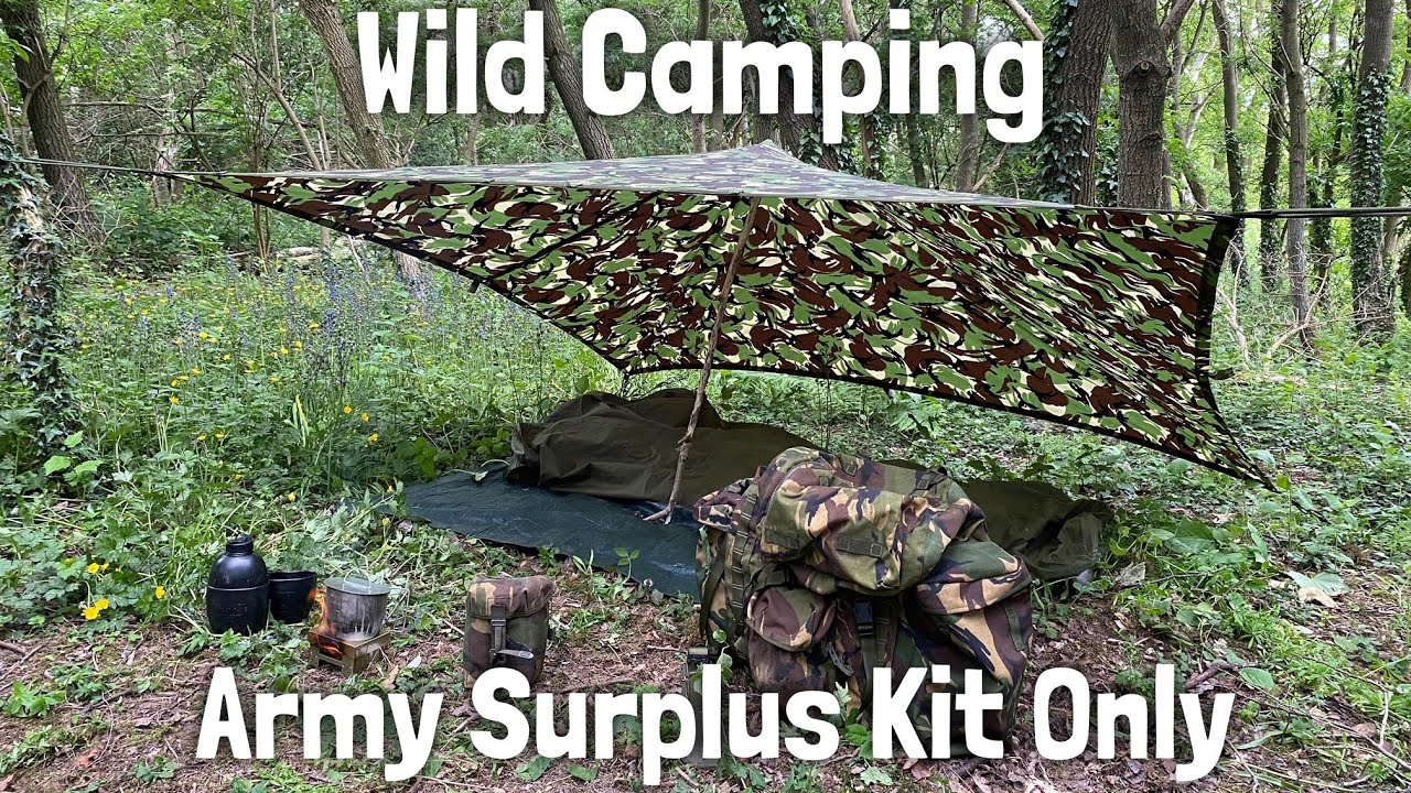 Wild Camping Using Only Army Surplus kit - Military Surplus Camp