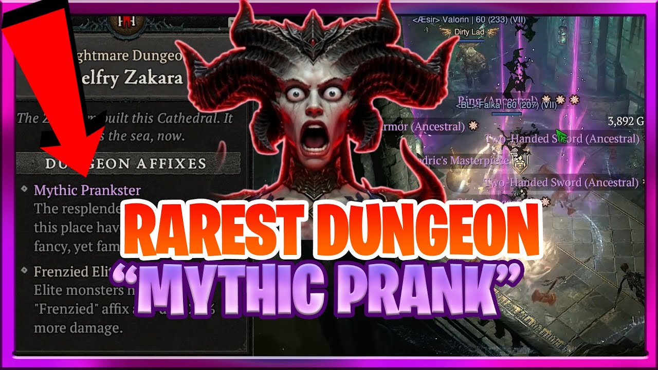 Diablo 4 Season 11 *RAREST DUNGEON Mythic Prankster Nightmare Dungeon is BROKEN FOR LOOT