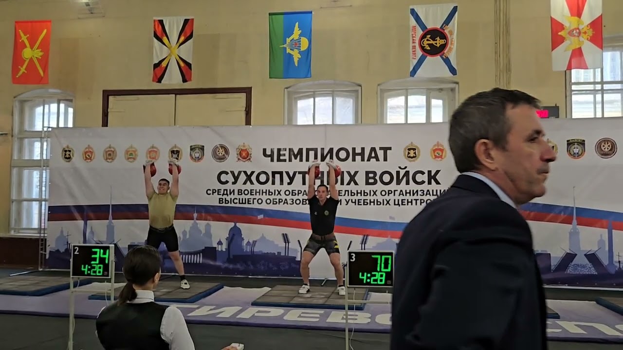 Марков Иван толчок гирь 2025 год 10 минут 32+32 кг