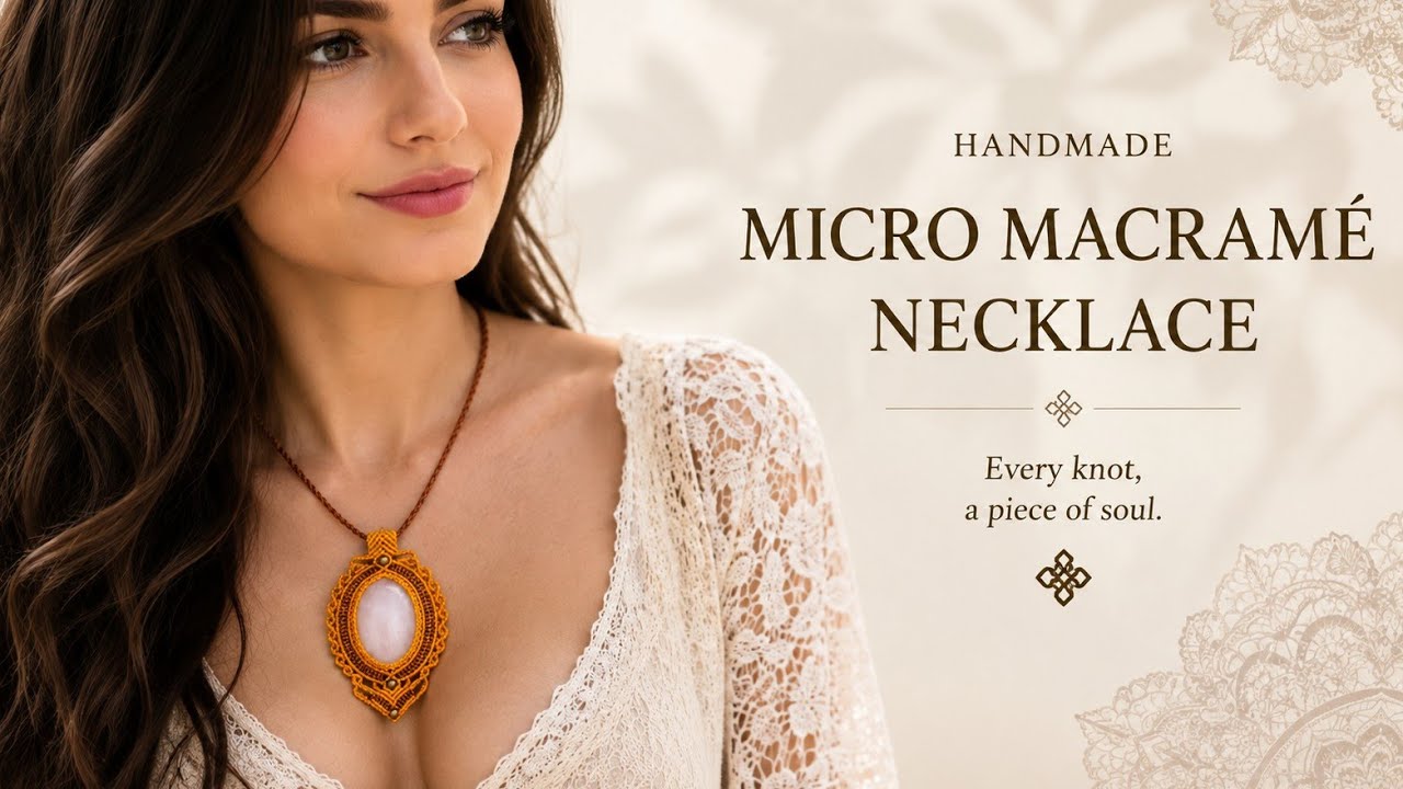 ✨️UNIQUE, CHIC ,CLASSY micro macrame necklace touterial. @soohandmade