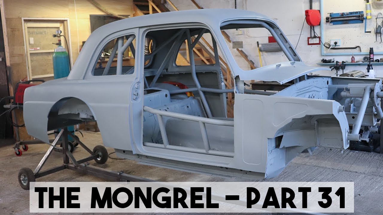 THE MONGREL GETS SHOT BLASTED. MX5 MIATA / 1959 FORD BODY.