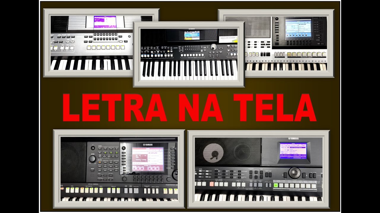 letra na tela do teclado em vários modelos Yamaha