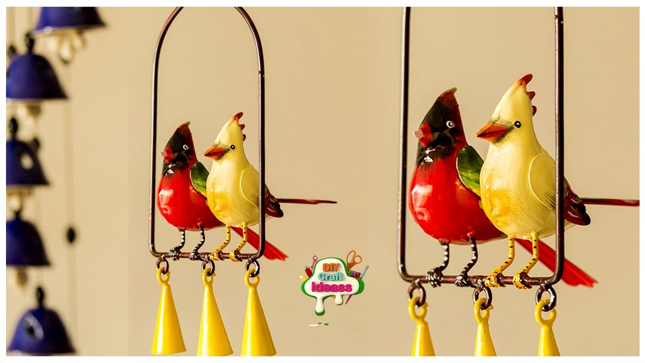Best out of waste | Birds wind chimes diy idea | Arush diy craft ideas