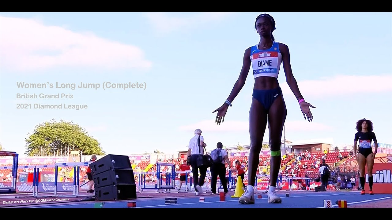 Women's Long Jump (Complete). British Grand Prix. Diamond League. Gateshead International Stadium UK