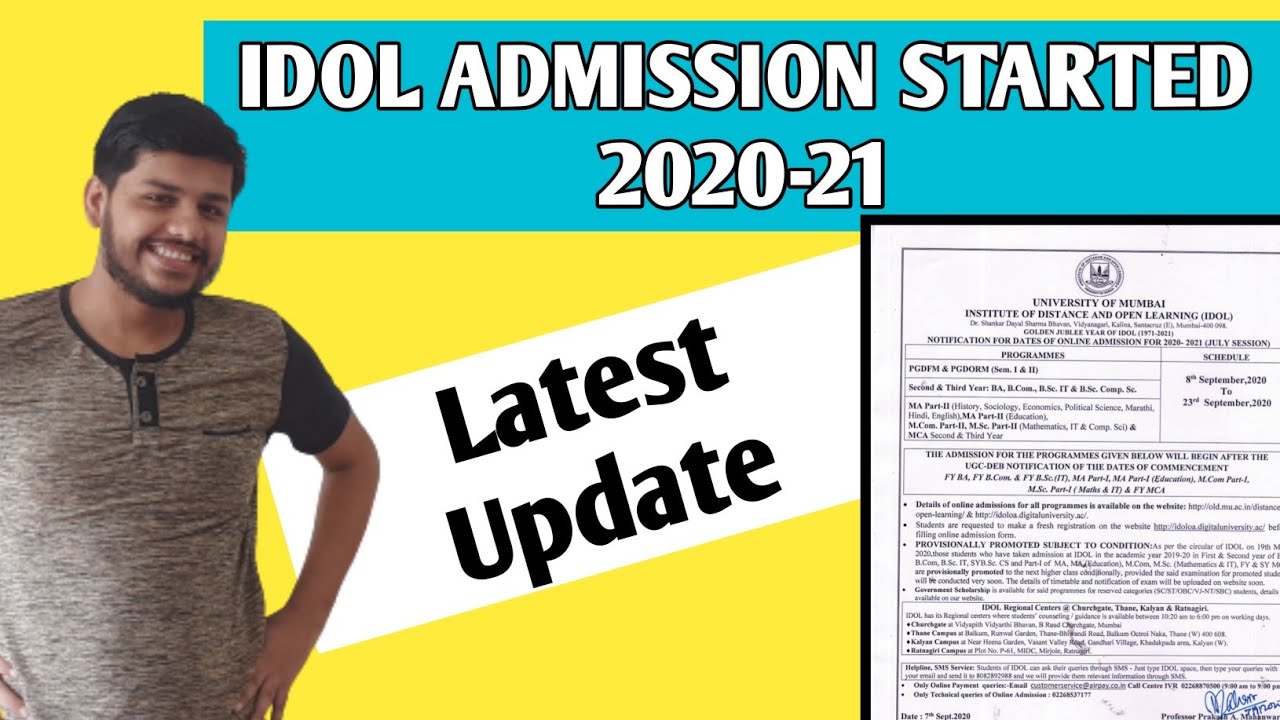 IDOL Admission Started 2020|IDOL Admission Update