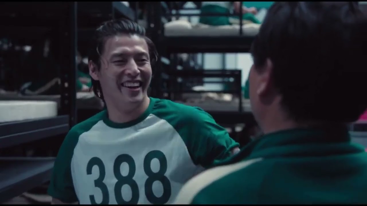 Squid Game 2 - Dae-ho Player 388 from the Marines Introduction Scene and Jung-bae Player 390 Marines