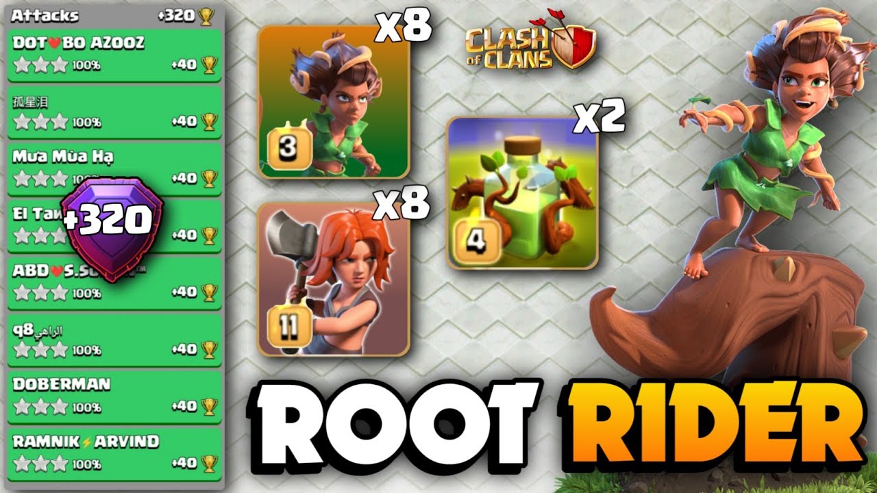 +320 STRONGEST Spam Attack🔴ROOT RIDER Spam With Overgrowth🔴TH16 Attack Strategy🔴Clash Of Clans