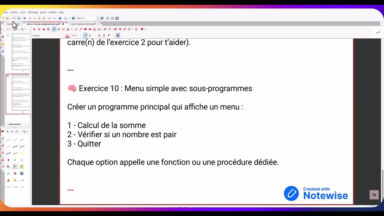 💻 Application du cours – Tableaux en Informatique | Bac Scientifique