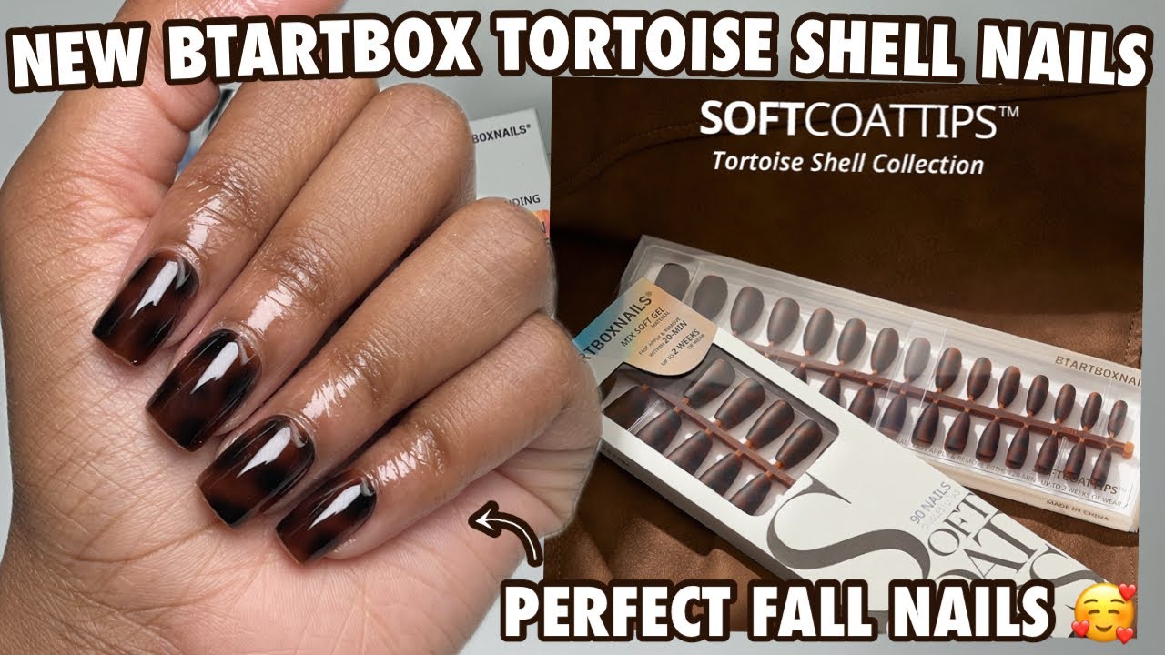 НОВАЯ коллекция мягких накладок BTARTBOX Tortoise Shell | Трендовые готовые дизайны ногтей на осень