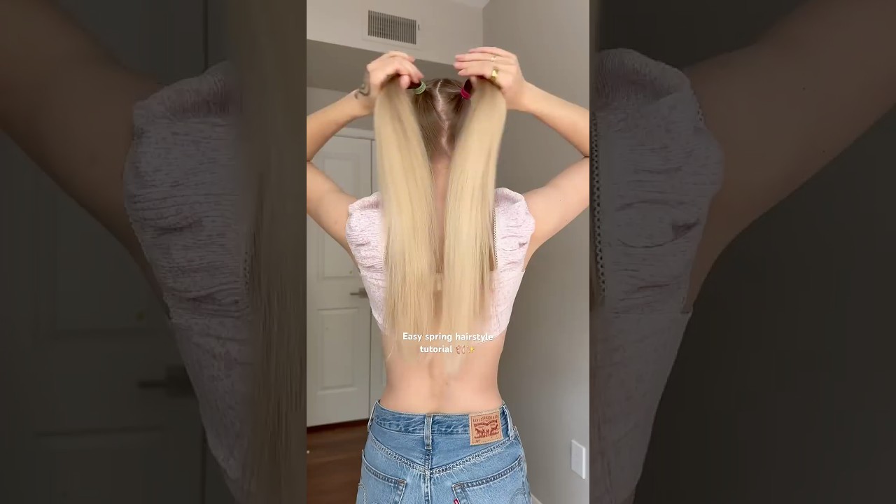 Spring hair hack 🌟#hairstyle #hairhacks #easyhairstyle #ponytail #volumehair #shorts #longhair #wow