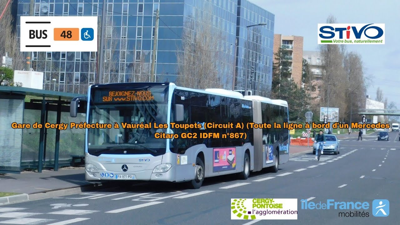 [Ligne 48A STIVO] Citaro GC2 IDFM n°867 - Gare de Cergy Préfecture à Vauréal Les Toupets