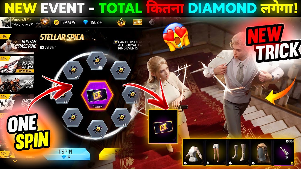 New Booyah Pass Ring Free Fire Spin🥳| Free Fire New Event | Ff New Evevnt | Ff New Event Today
