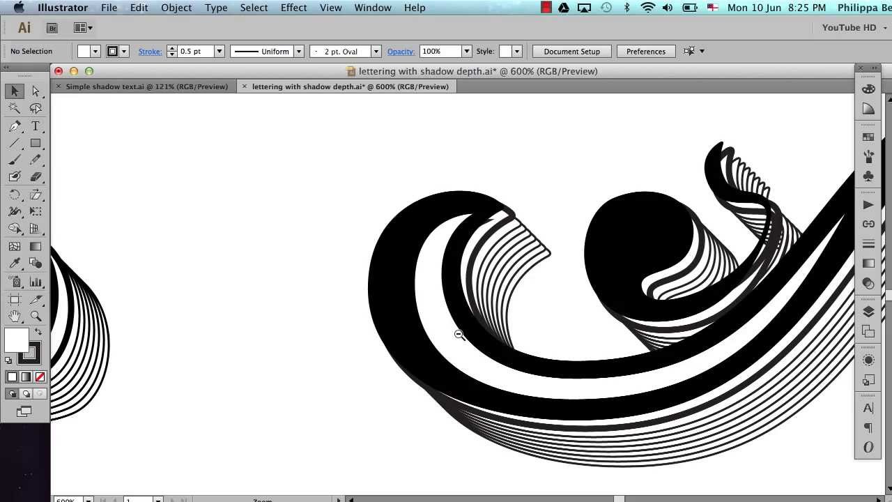 Decorative text shadowing in Illustrator - tutorial
