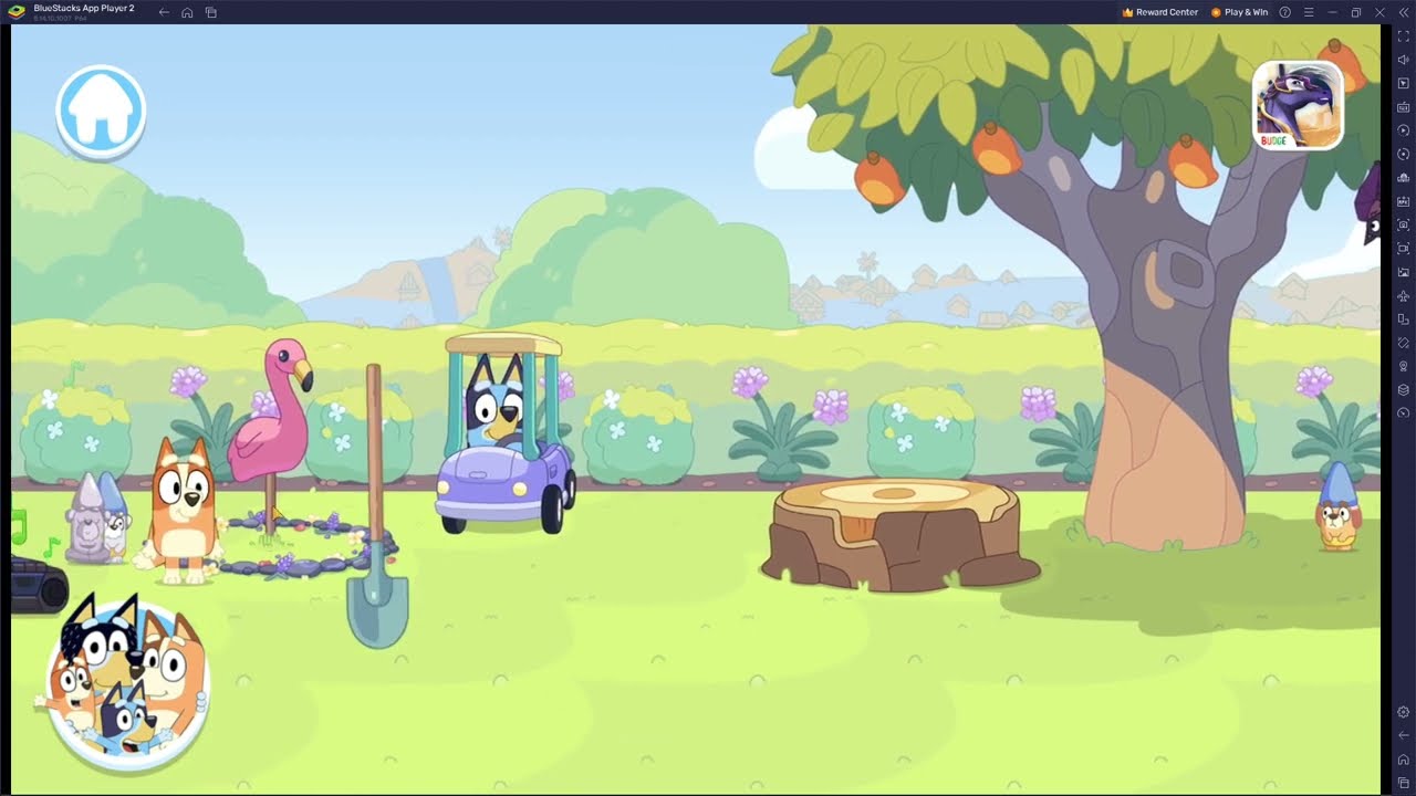 Bluey let's play backyard