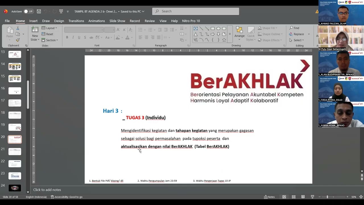 PART 1_NILAI NILAI DASAR PNS (ASN BerAKHLAK) OLEH NI PUTU DEWI SETIANINGSIH, SE., MM (LATSAR CPNS)