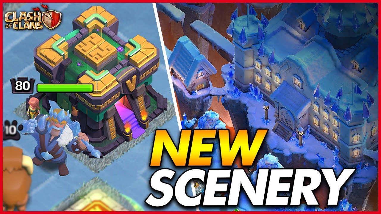 GETTING THE SNOW DAY SCENERY & ICE KING!! | Town Hall 14 Let's Play - Clash of Clans
