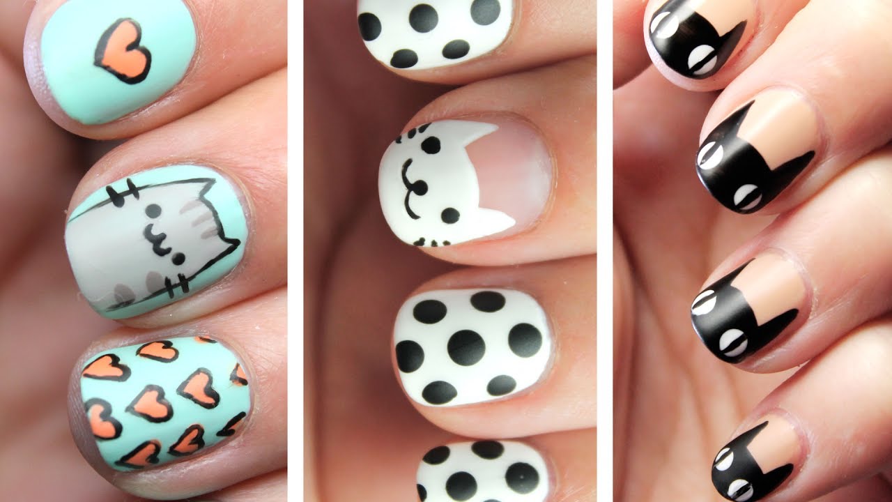 3 LINDOS DISEÑOS DE UÑAS de GATOS | IDEAS DE NAIL ART FÁCIL