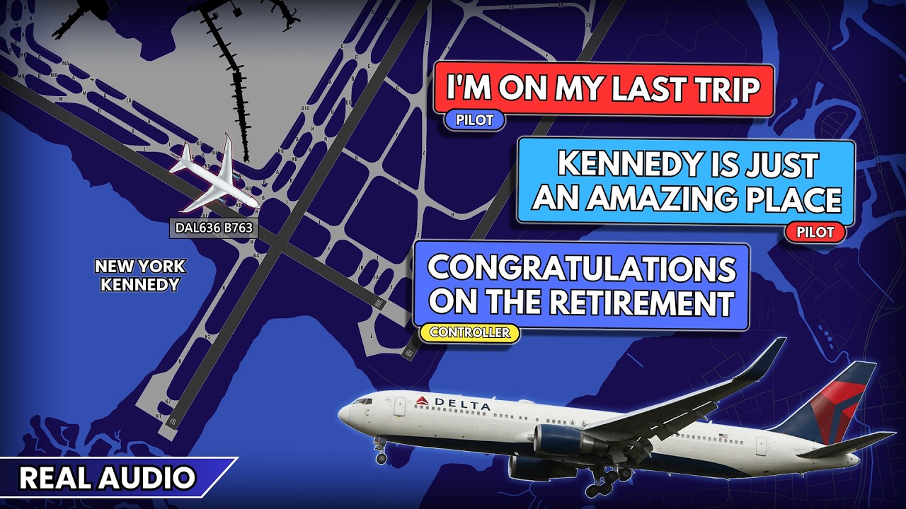 Pilot&rsquo;s last trip. Kind and emotional conversation at JFK Airport. Real ATC