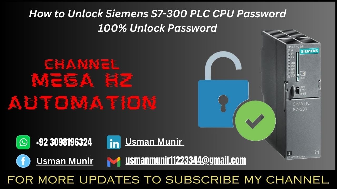 Разблокировка пароля загрузки ЦП ПЛК Siemens S7 300 | 100% разблокировка ЦП | 