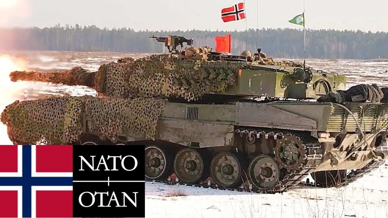Норвежская армия, НАТО. Мощные танки Leopard 2A4 и БМП CV90 в Литве.