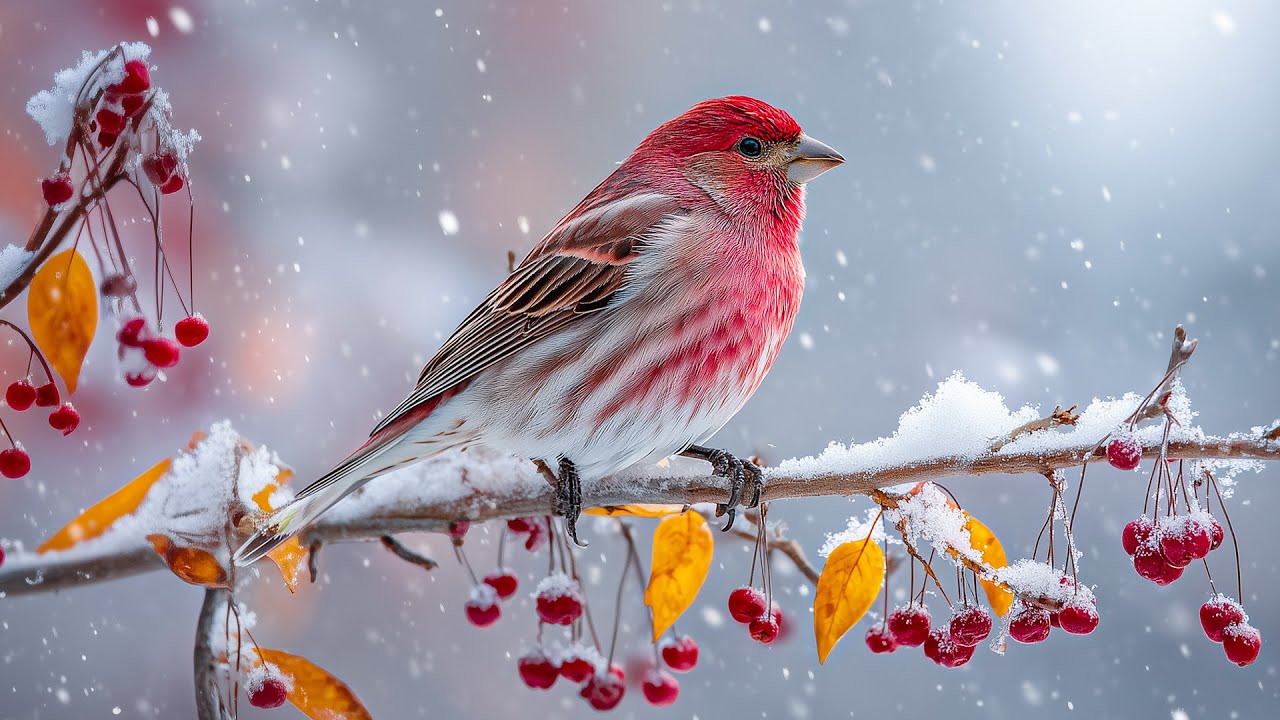 Serene Winter Ambience ❄️ Snow Birds, Soft Piano and Nature Sounds for Healing and Inner Calm 🎹