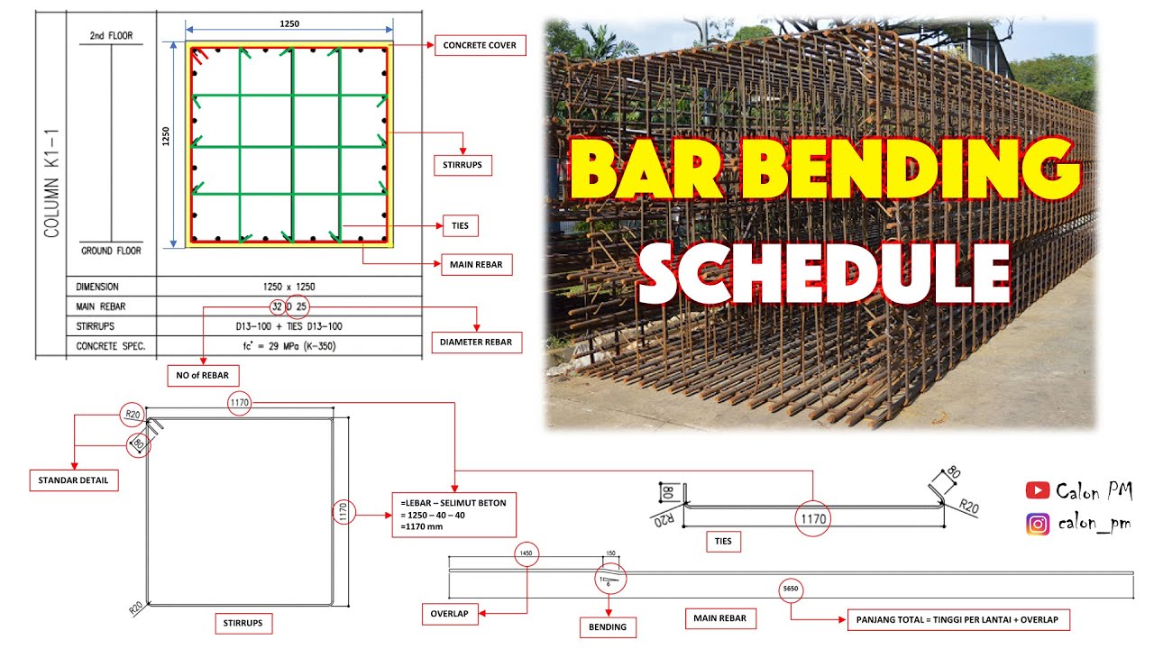 HARUS TAU!!! CARA MEMBUAT BAR BENDING SCHEDULE (BBS) KOLOM