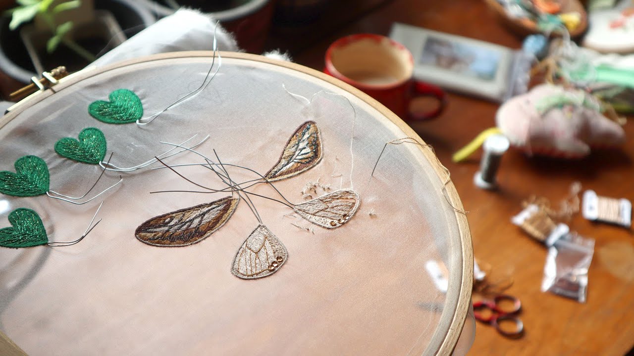 Stick mit mir - Schmetterling auf Draht sticken Teil 2