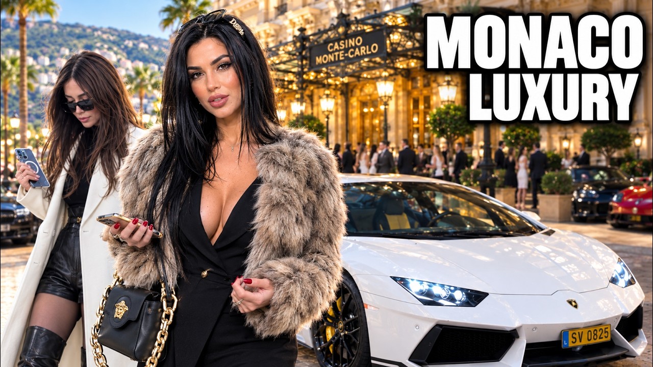Monaco 🇲🇨 Elegant Women, Luxury Cars & Billionaire Lifestyle in Monte Carlo 4K