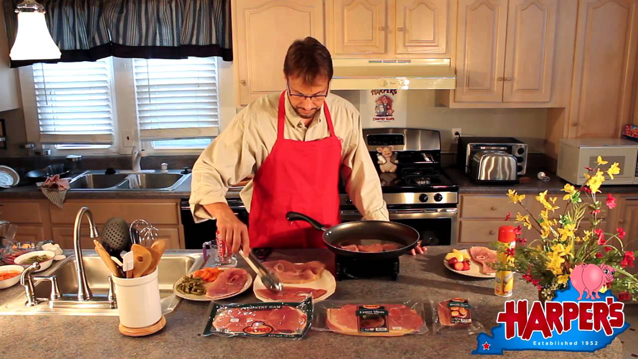 Cooking Country Ham in a Skillet with Cola