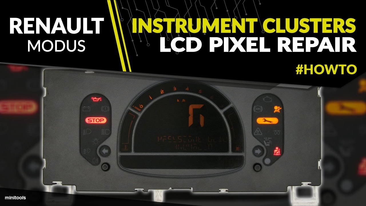 Renault Modus instrument clusters repair – LCD display and backlight bulbs replacement