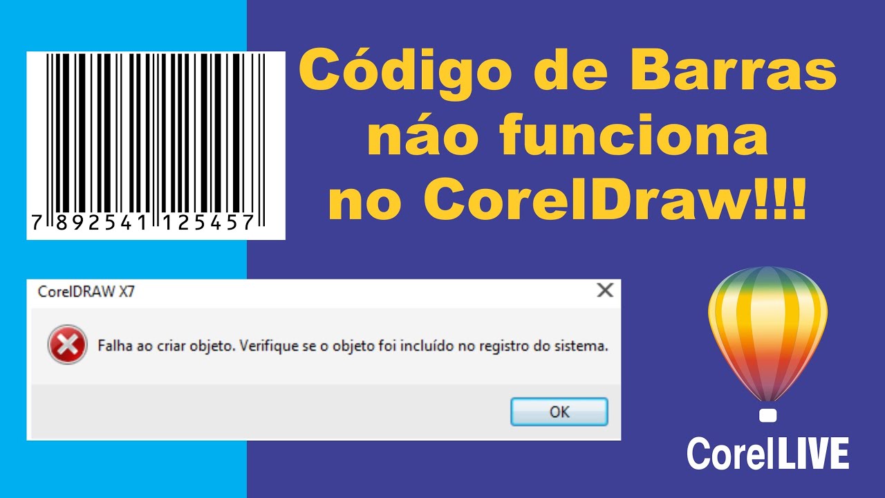 Código de Barras não funciona no Corel?