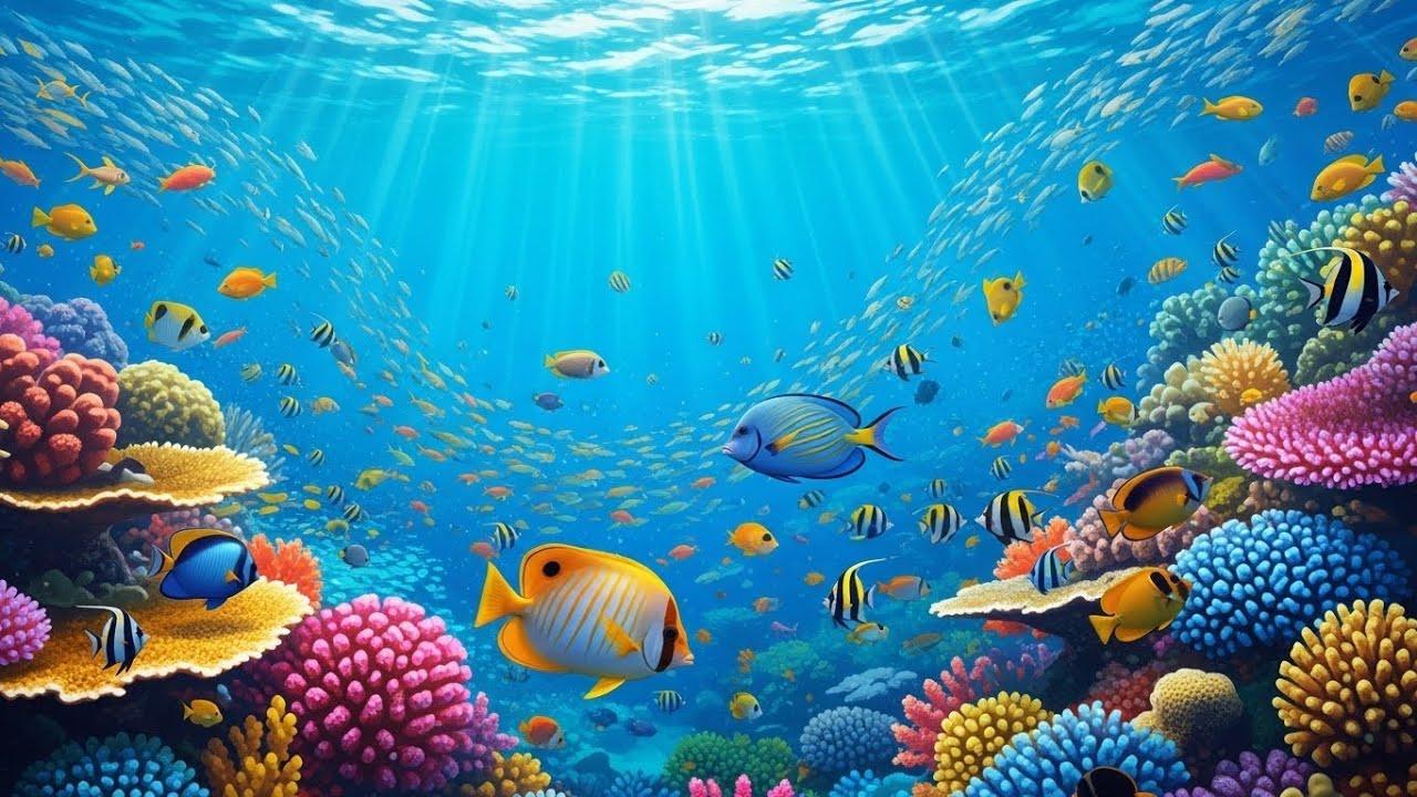 Deep Ocean Calm 🌊 | Relaxing Music with Colorful Fish