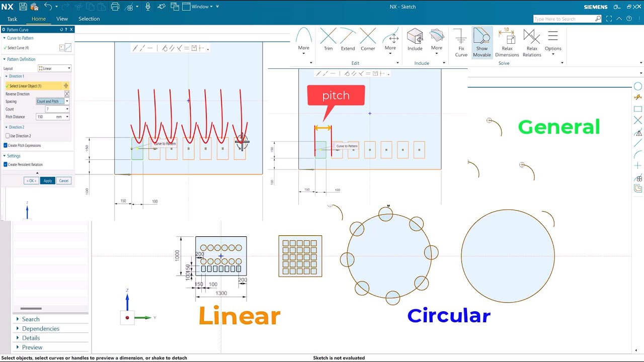 NX Sketch | #pattern | Как использовать шаблон в NX | #nxtutorials | NX CAD | cad2liv