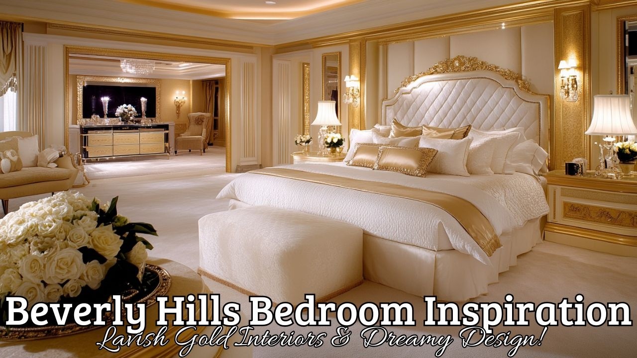 Beverly Hills Bedroom Inspiration: Lavish Gold Interiors & Dreamy Design!