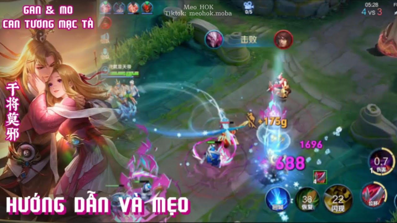 Hướng dẫn chơi CAN TƯƠNG MẠC TÀ (GAN & MO) HONOR OF KINGS - Bản gốc YUE Liên Quân