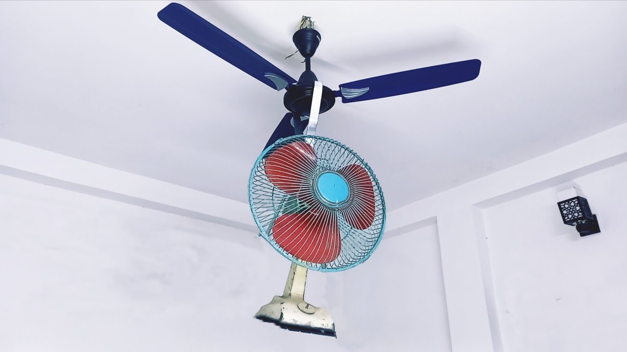 Ceiling Fan with Old (6D) Table Fan Experiment ‼️ Crompton (LxWxH, 48-Inch) Fan Power🔋
