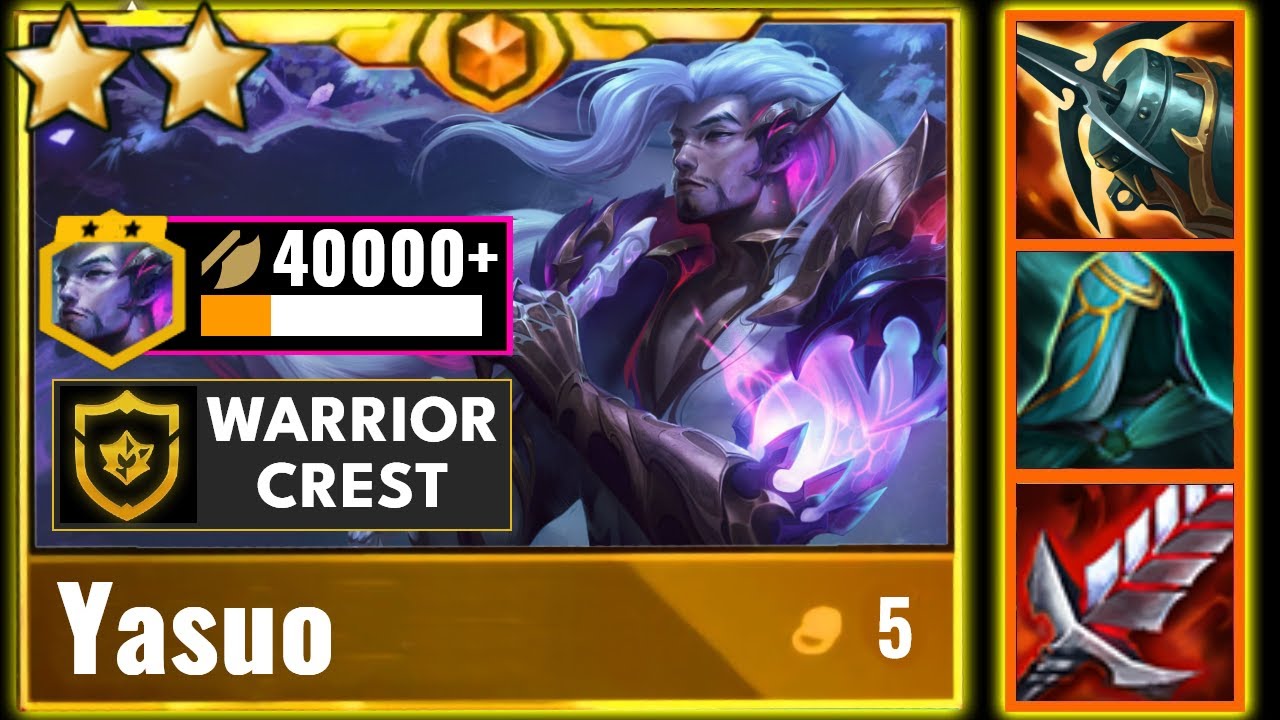 YASUO GOD MODE: 40K True Damage, 1HP Comeback! | 6 Warrior | TFT Set 7.5 #teamfighttactics