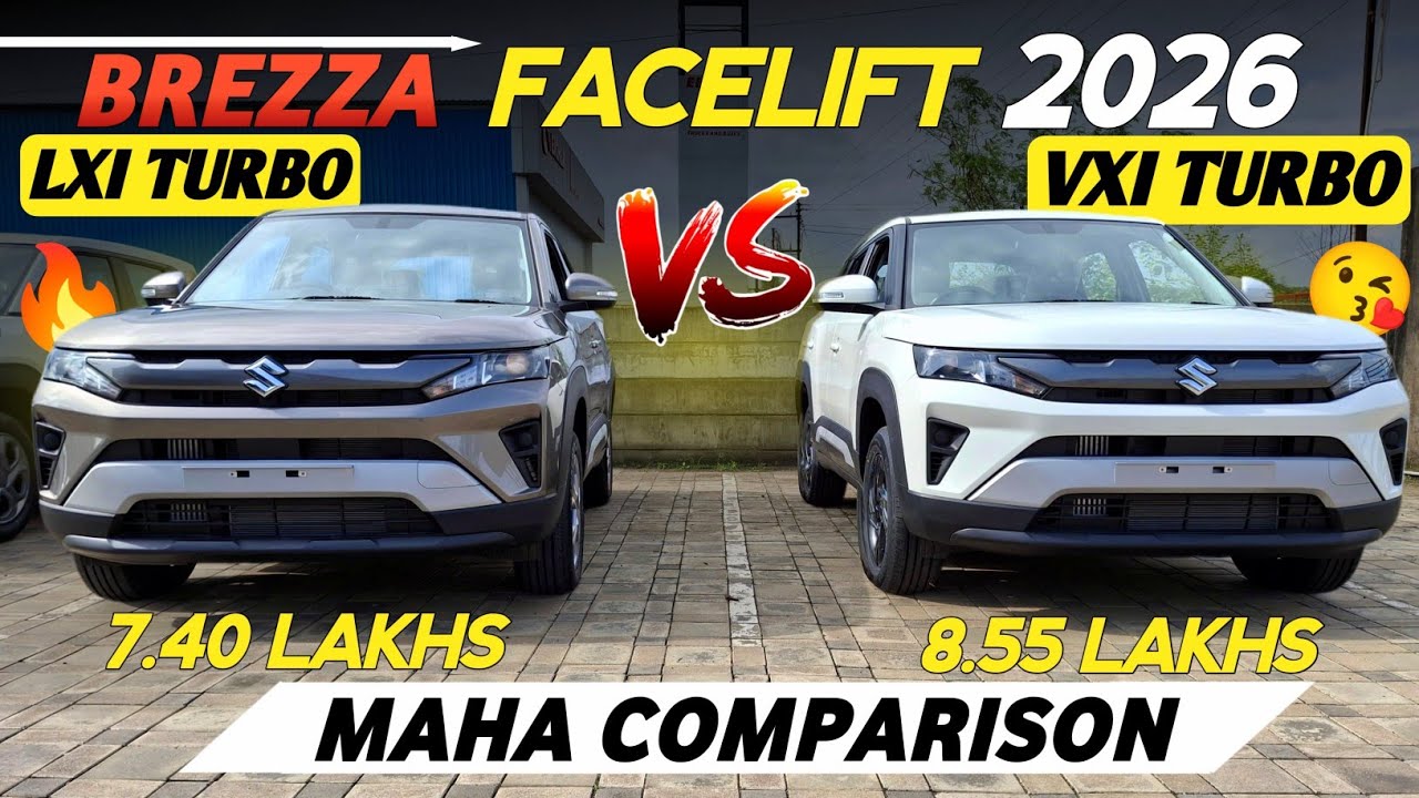 Maruti Brezza Facelift Comparison 🔥 LXI Turbo VS VXI Turbo Variant 