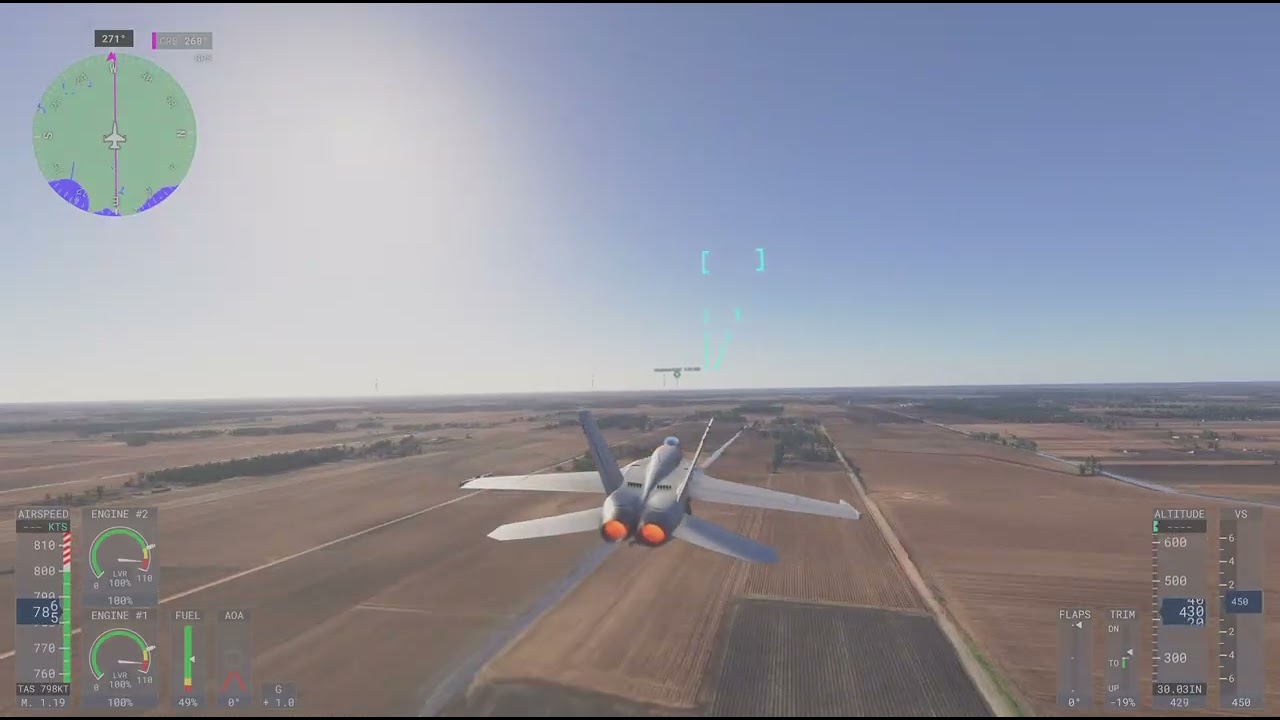 MSFS New Orleans to Houston In F-18 Full Flight