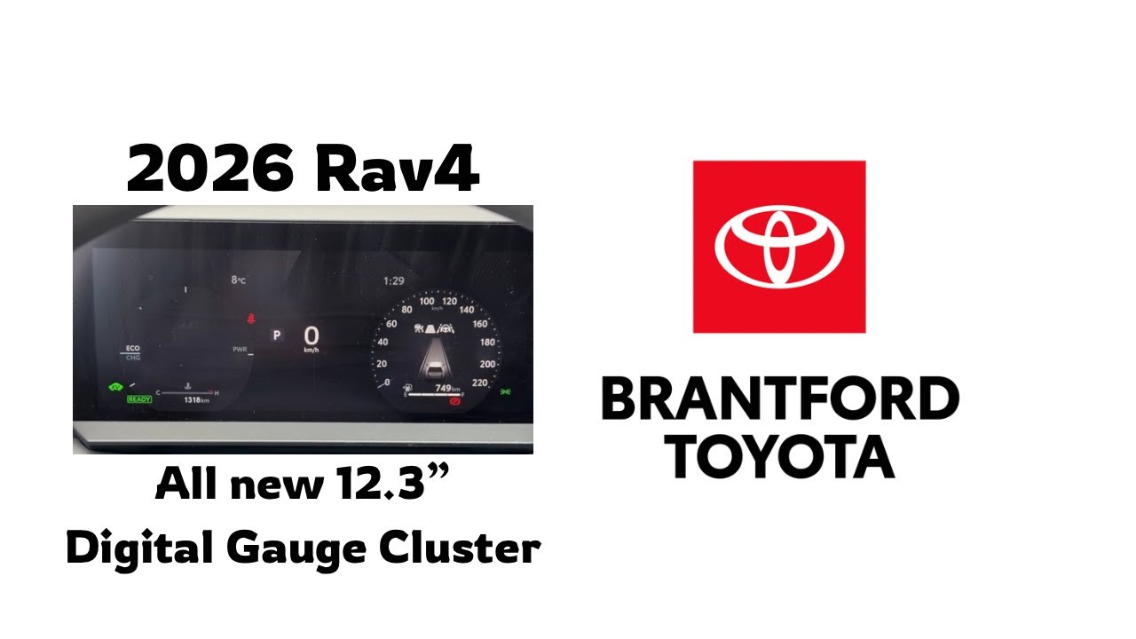 This is STANDARD on the new 2026 Rav4 • All New 12.3” Digital Gauge Cluster 